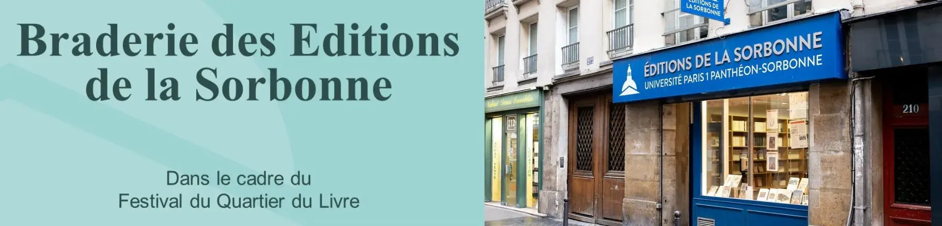braderie des editions de la sorbonne dans le cadre du festival du quartier du livre